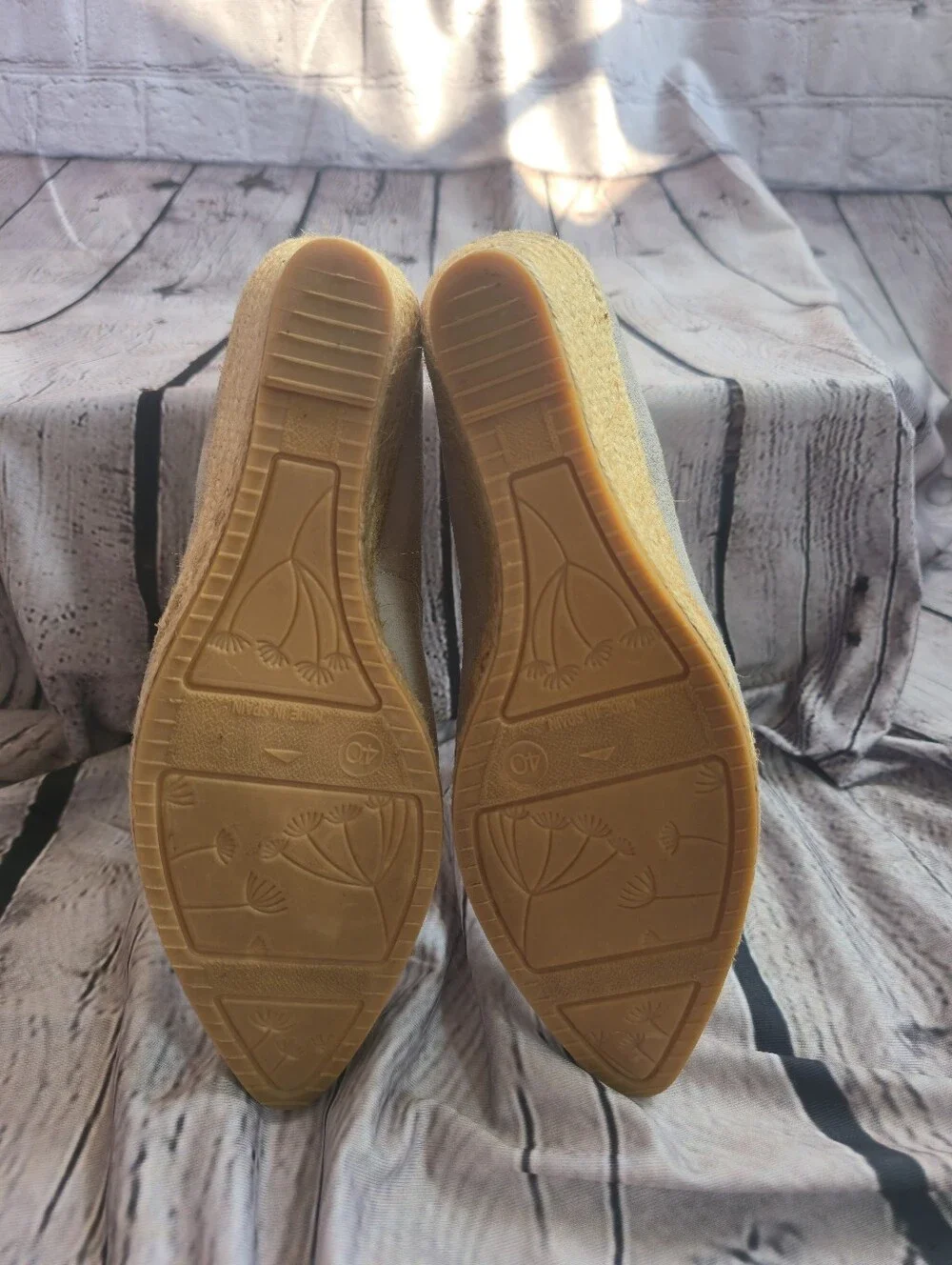 Viscata U Cut Espadrille Wedges- Grey Suede